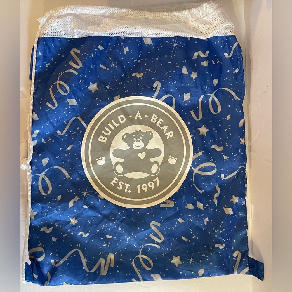 Build-A-Bear Blue, Silver and White Starry Drawstring Carrier Bag